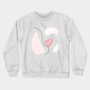 Heart One Line Art - Abstract Heart Single Line - Heart Continuous Line Crewneck Sweatshirt